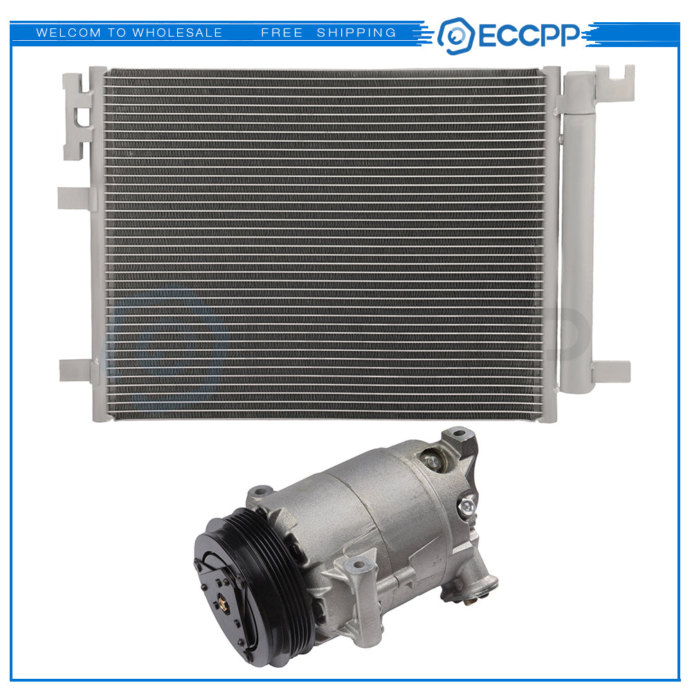 AC Condenser & AC Compressor Cooling Kit For 2006-2010 Chevrolet HHR 6B93BC-57
