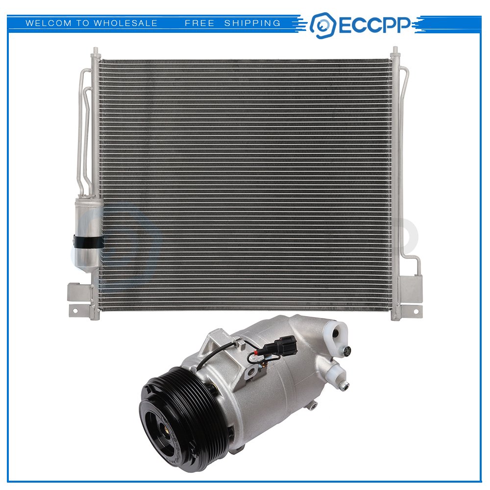 AC Condenser & AC Compressor Cooling Kit For 2005-2012 Nissan Pathfinder 6B93BC-57