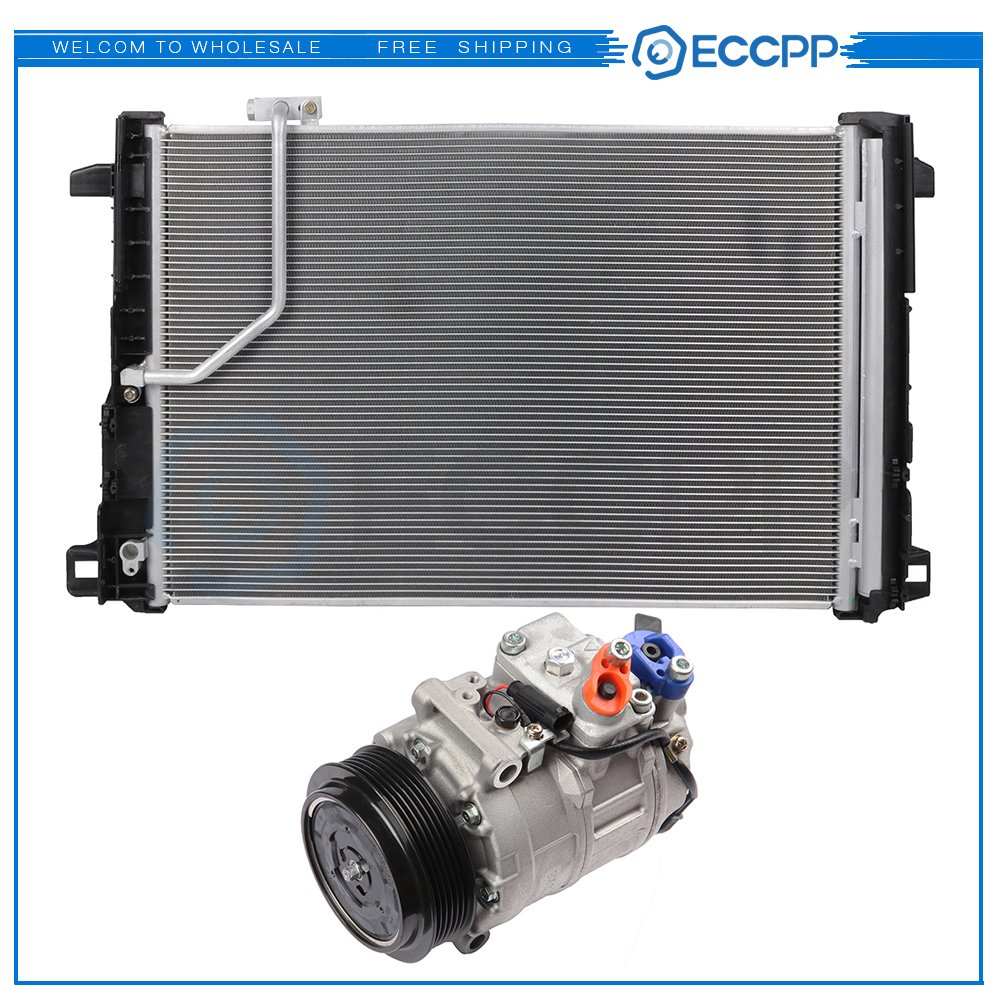 AC Condenser & AC Compressor Cooling Kit For 2012 Mercedes-Benz C300 6B93BC-57