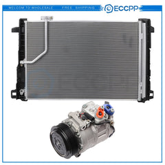 AC Condenser & AC Compressor Cooling Kit For 2012 Mercedes-Benz C300 6B93BC-57