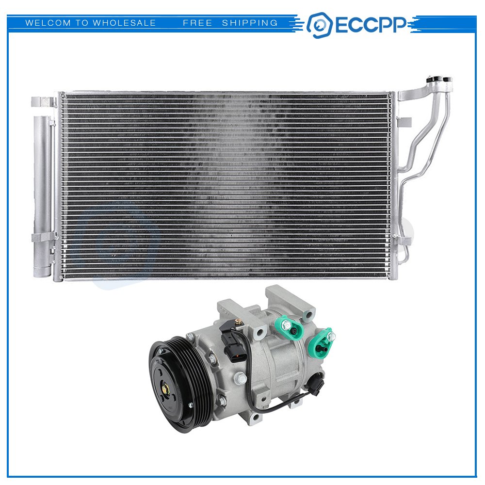 AC Condenser & AC Compressor Cooling Kit For 2011 Hyundai Sonata2011 Kia Optima 6B93BC-57