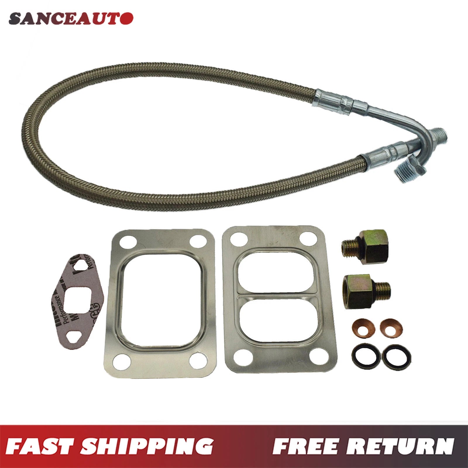Oil Feed Line W/ Connector Set for Dodge RAM 5.9L Cummins 6B 12V 1989-98 3913824 6B93BC-57