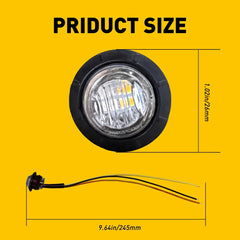 20pcs 3/4" Round Amber Red LED Signal Trailer Clearance Side Marker Lights12V EA 6B93BC-57