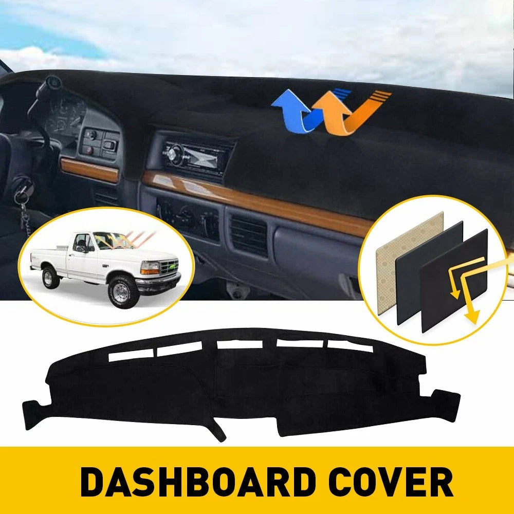 Black Dashboard Interior Pad For Ford F150 F250 F350 1992-1996 Dash Cover Mat EA 6B93BC-57