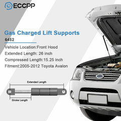 ECCPP 2x Front Hood Shocks Lift Supports Struts For 2005-2012 Toyota Avalon 6452 ECCPP