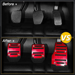 Universal NonSlip Automatic Brake Gas Foot Pedal Pad Cover Kit Accessories (Red) 6B93BC-57