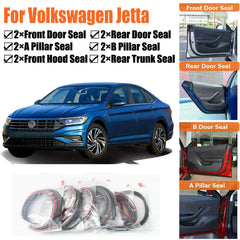 Door Rubber Seal Strips Weather Draft Noise Reduction Kit For Volkswagen Jetta
