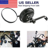 Black Round Motorcycle Rearview Mirror For Harley Road King Street Glide Chopper