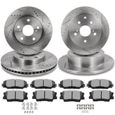 Front and Rear Drilled Rotors Brake Pads For TOYOTA RAV4 2006-2010 2011 2012 KOEEP