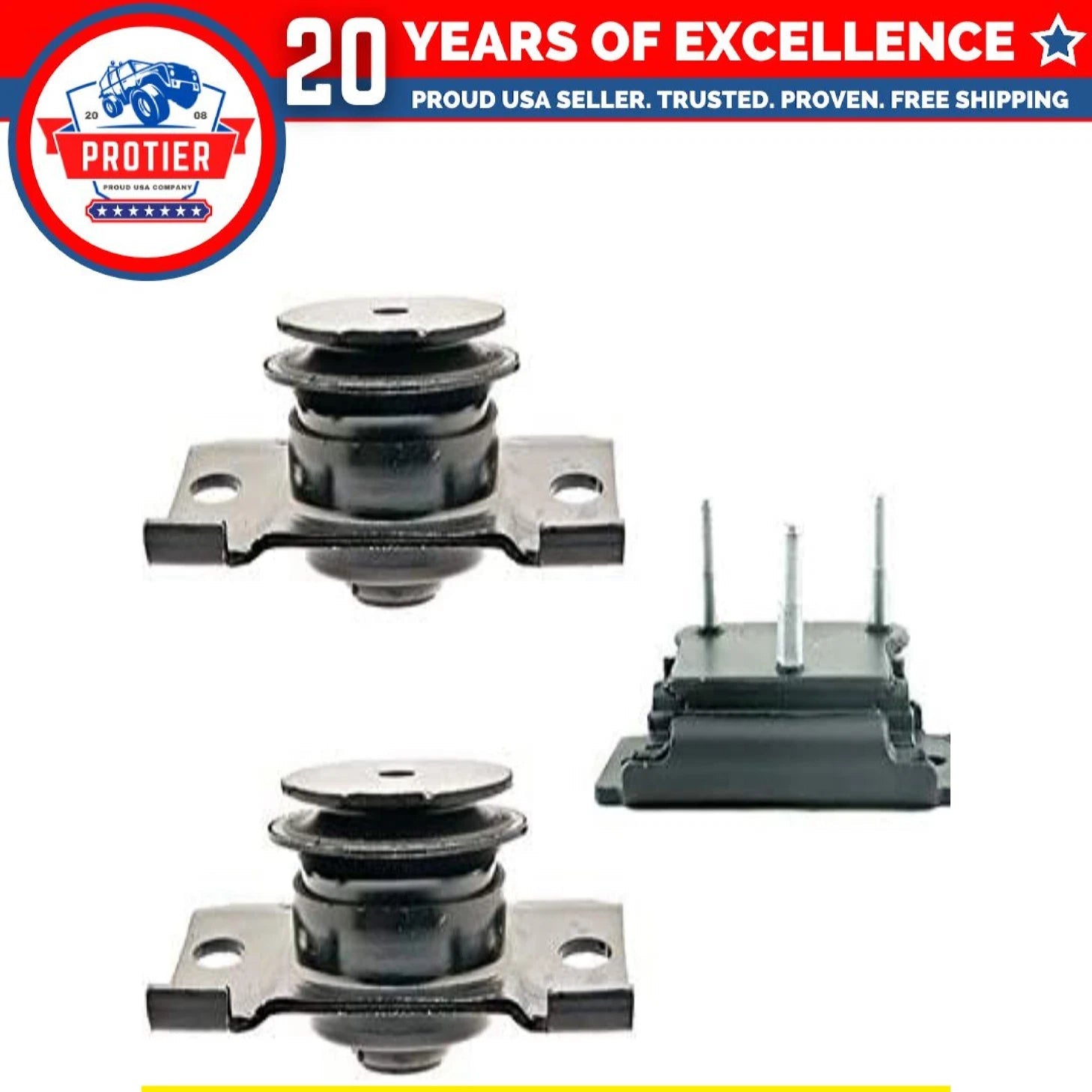 Motor & Trans Mount 3PCS Fit for 05-16 Nissan Frontier / 05-15 Xterra 4.0L 4WD 6B93BC-57
