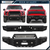 Bulkier Steel Front Rear Bumper Assembly w/ Led Lights For 2018-2020 Ford F-150