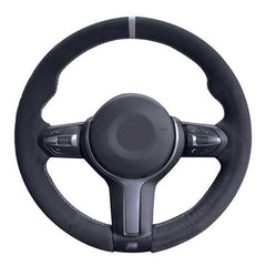 Suede Gray Stitching Steering Wheel Cover for BMW X5 F15 2013-2018