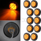 10x Round 2 inch Amber Side Marker 9 Led tail Light Trailer truck universal KOEEP