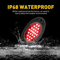 Red 4 Pods LED Rock Lights For JEEP Offroad Car Truck ATV Boat Underbody Light A 6B93BC-57