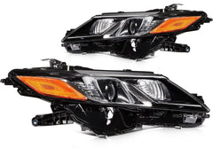 ECCPP LED Headlights Assembly For Camry L SE LE TRD 2018-2024 Pair Black Amber 6B93BC-57