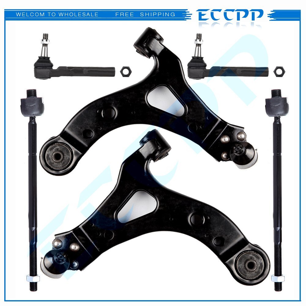 Front Inner Outer Tie Rods Lower Control Arms For 2005-2009 Chevy Uplander FWD 6B93BC-57