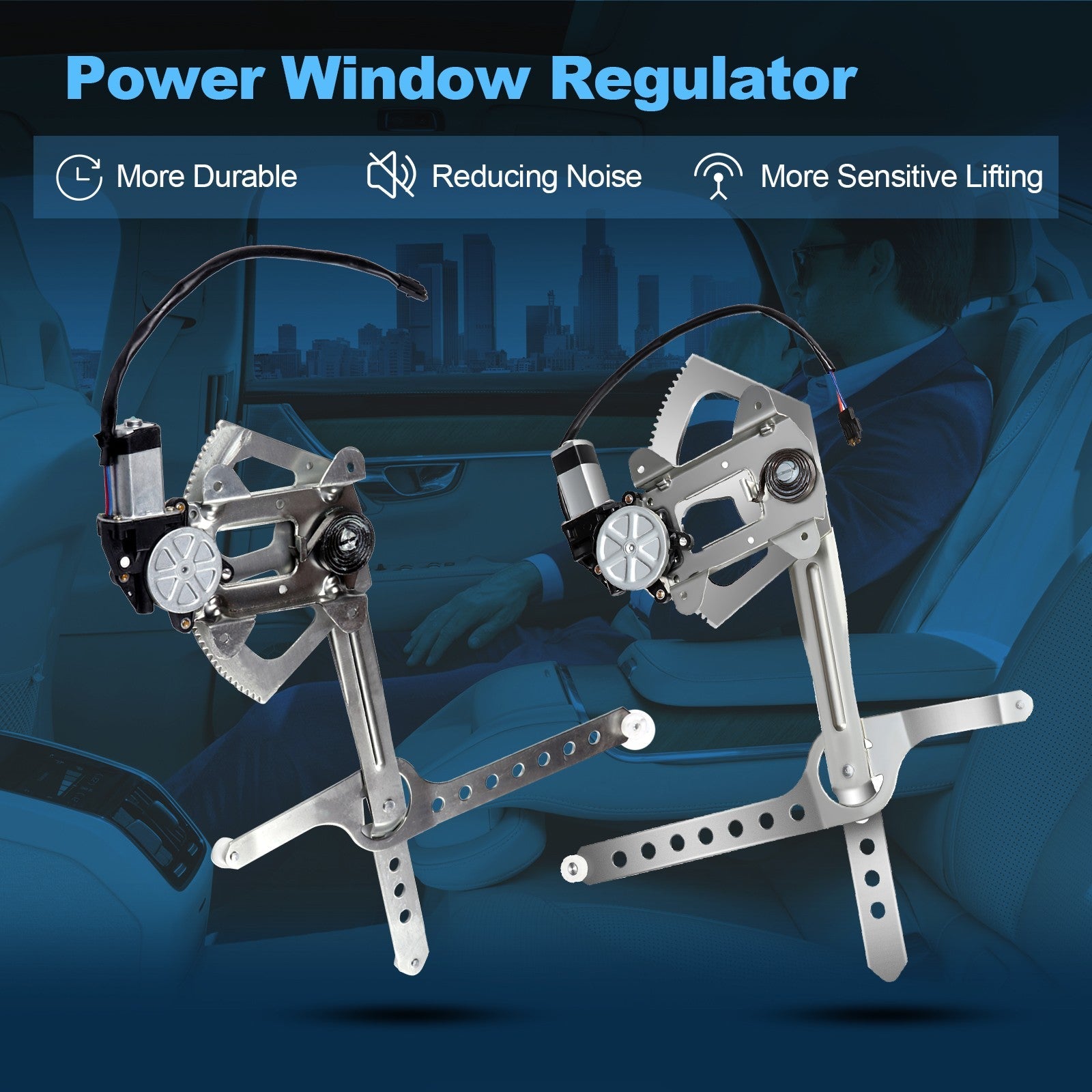 For 1992-1999 Chevrolet Suburban Pair Front Window Regulator with Motor 6B93BC-57