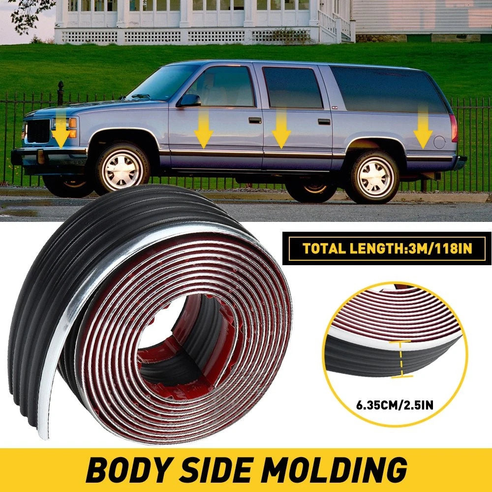 Fit - 88 98 Chevy GMC Body Side Molding Chrome Truck Tahoe Yukon Blazer Suburban 6B93BC-57