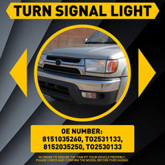For 1999-2002 Toyota 4Runner Left&Right Side Clear Lens Turn Signal Lights Set A 6B93BC-57
