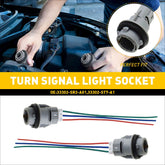 Turn Signal Blinker Light Bulb Socket & Connector Harness Set For Honda Acura 6B93BC-57