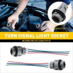 Turn Signal Blinker Light Bulb Socket & Connector Harness Set For Honda Acura 6B93BC-57