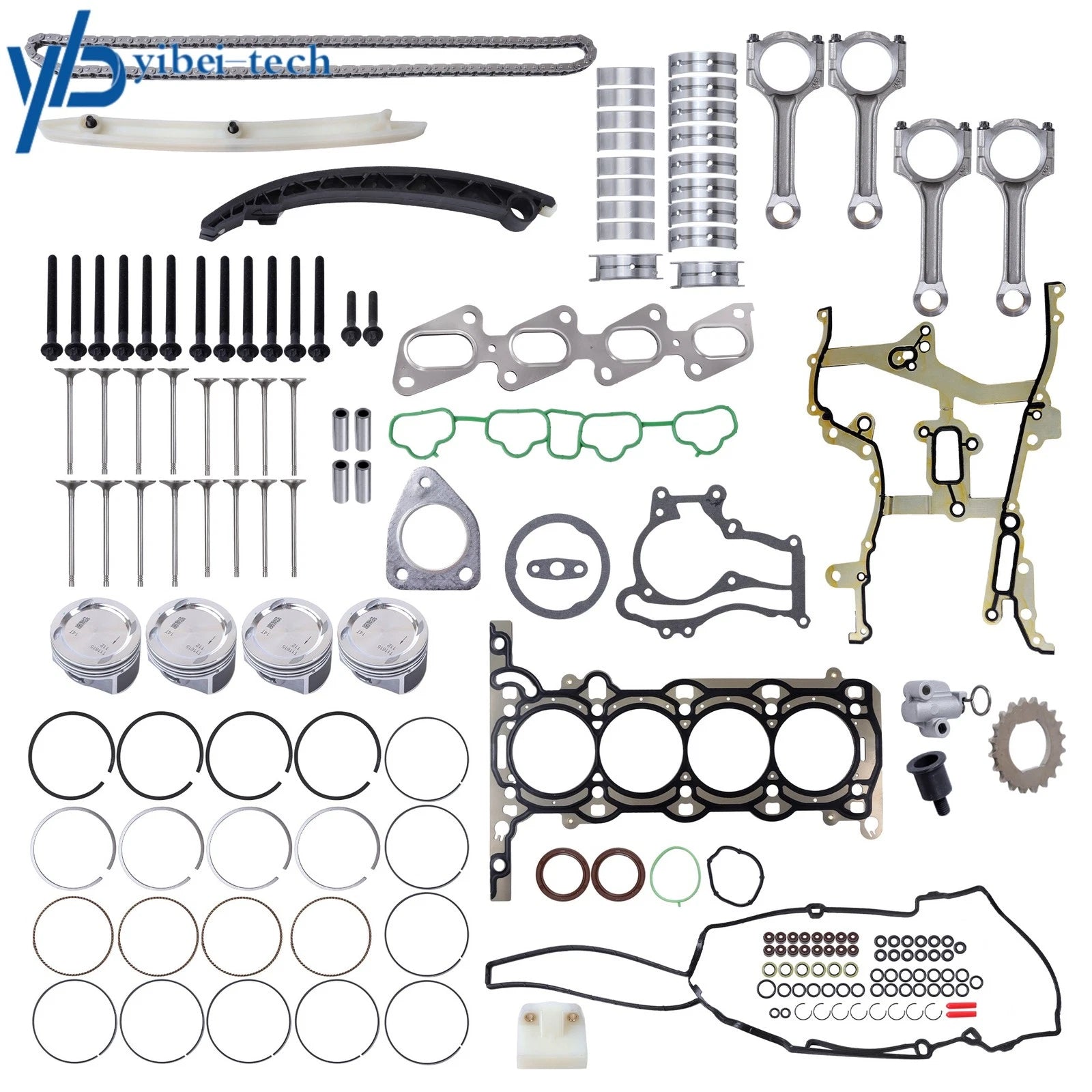 Engine Pistons Overhaul Rebuild Kit 25195032 For Buick Encore 1.4L 2013-15 2016 6B93BC-57