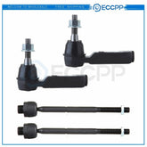 4x Front Inner Outer Tie Rod Links Steering Part For 2002 2003 2004 Jeep Liberty KOEEP