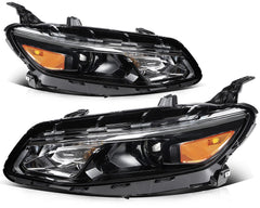 ECCPP Headlights Assembly For Chevrolet Malibu 2016-2018 Pair Kit Black Amber 6B93BC-57