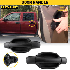 For 04-12 Chevy COLORADO GMC CANYON Outside Handle Door Pair L R Rear BLACK EOA 6B93BC-57