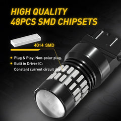 2x 3157R Red LED Brake Stop Signal Tail Light Bulbs For Ford F-150 F-250 F-350 A 6B93BC-57