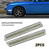 For 2015-2022 Dodge Challenger Bumper Front Side Marker Lamps Clear Lights Lens 6B93BC-57