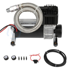 130PSI 12V Air Compressor Kit For Train Horns Air Horn Air Suspension Kit black