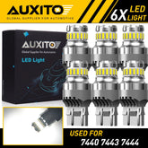 6X AUXITO 7443 7440 Brake Turn Signal Back up Reverse Light Bulb White 2F EOA AUXITO