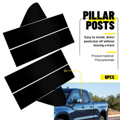 6X Black Pillar Posts For CHEVROLET Silverado 1500 2019-2022 Door Window Cover A 6B93BC-57