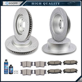 Ceramic Brake Pads And Drilled Rotors Front + Rear For 08-11 Toyota Avalon Camry