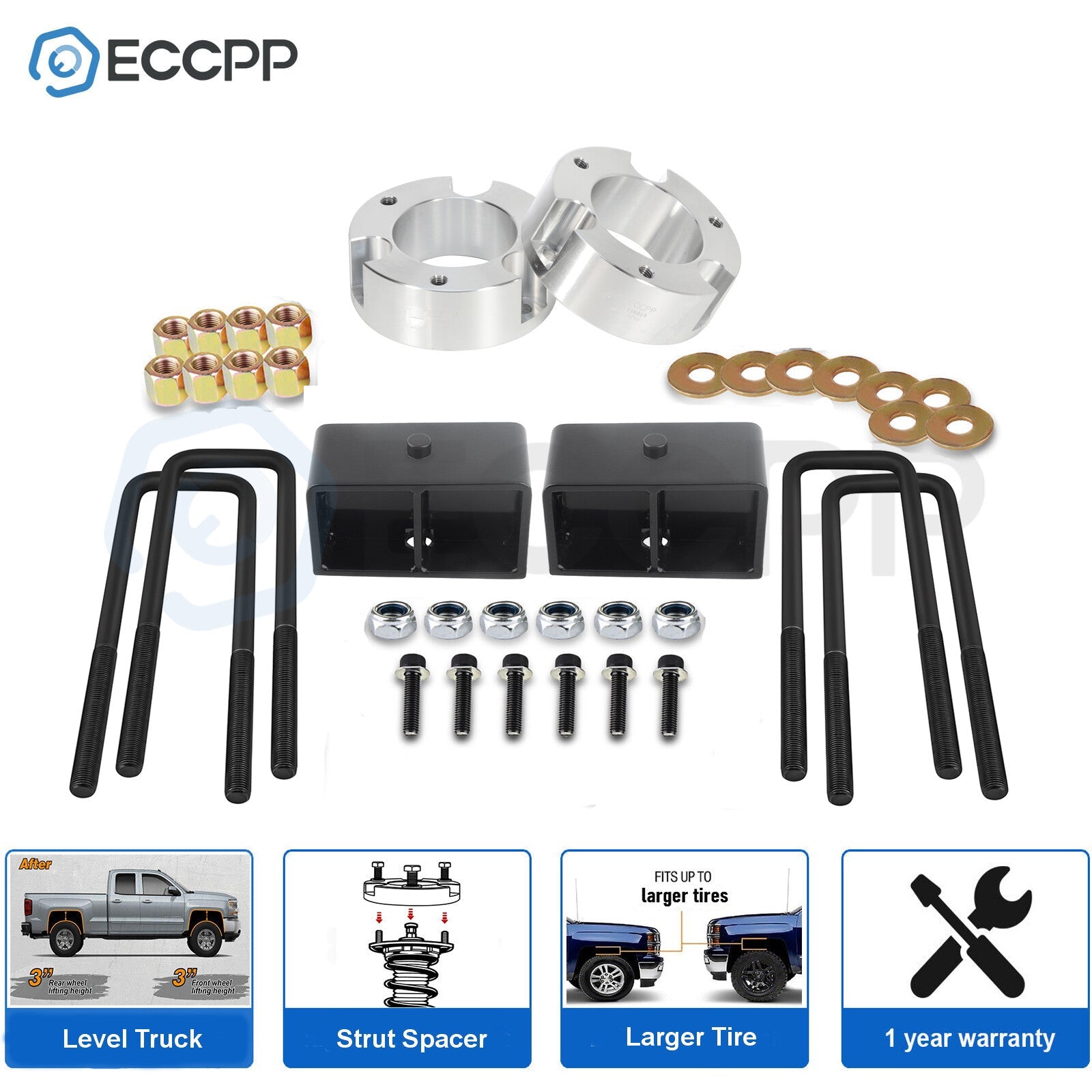 Full Set Leveling Lift Kit 3" Front and Rear For Toyota Tacoma 6 Lug 2005-2023 6B93BC-57