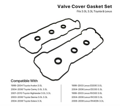 For 99-10 Lexus Toyota Camry Solara 3.0L 3.3L 1MZFE 3MZFE Valve Cover gasket Set