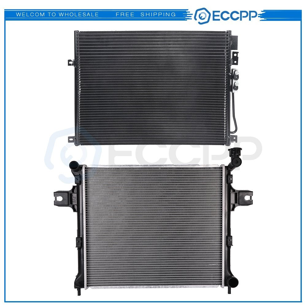 Aluminum Radiator & AC Condenser Cooling Kit For 2006-2010 Jeep Commander 6B93BC-57