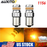 AUXITO 1156 LED Turn Signal Indicator Parking Light Bulbs Amber Yellow CANBUS US AUXITO