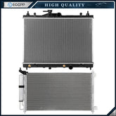 Aluminum Radiator & AC Condenser Cooling Kit For 07-12 Nissan Versa 6B93BC-57