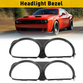 Front Lamp Headlight Bezel Trim LH RH Pair Set for 08-14 Dodge Challenger Black 6B93BC-57