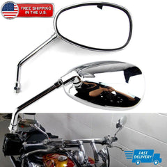 Oval Motorcycle Side Mirrors Chrome Rearview For Yamaha Vino 125CC 50CC Scooter