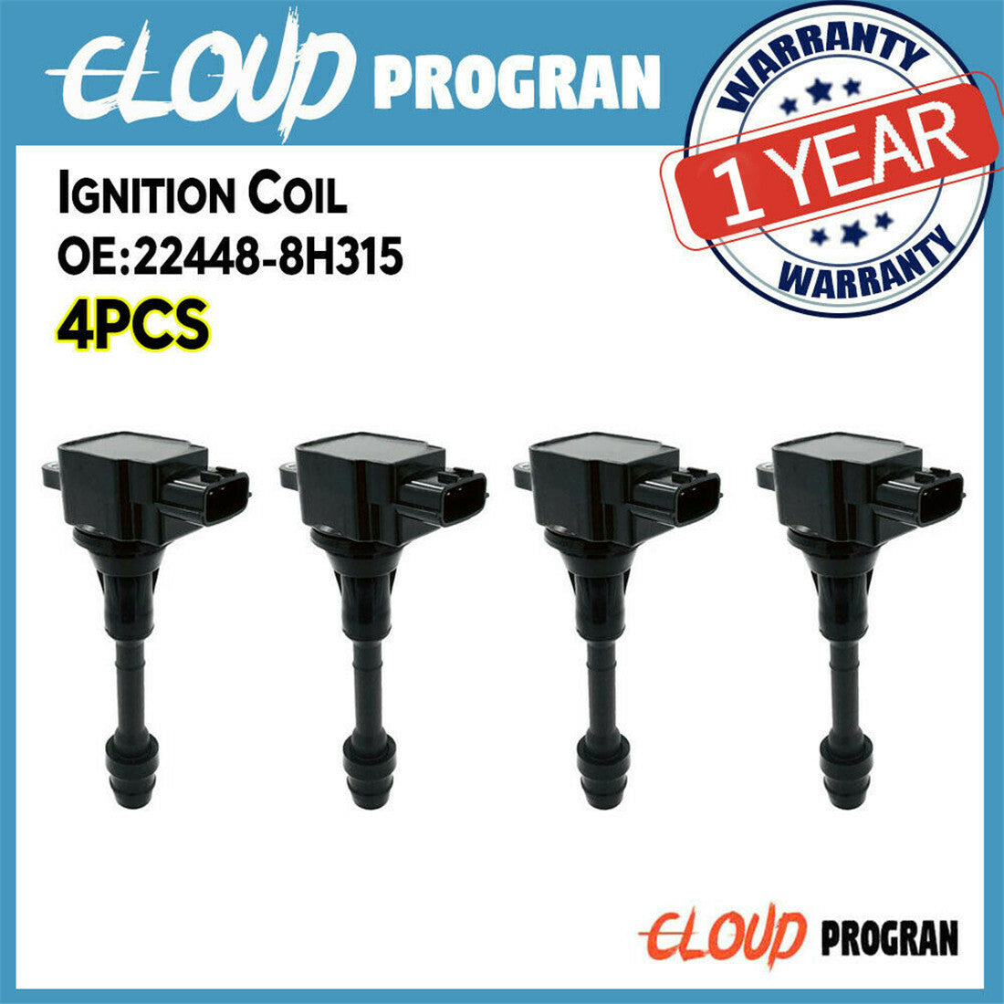 4PCS Ignition Coil 224488H315 For Nissan Altima Sentra 2.5L X-Trail T30 Primera 6B93BC-57