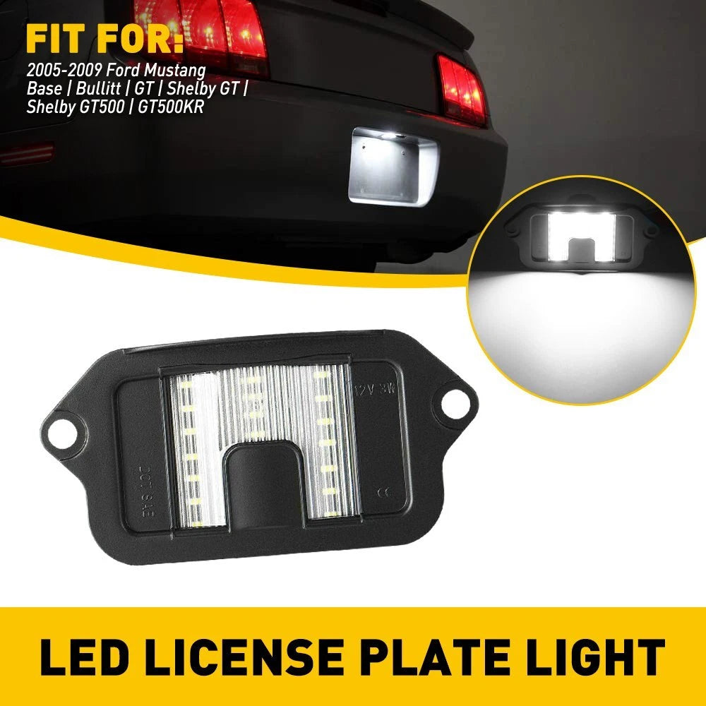 For 2005-2009 Ford Mustang Rear License Plate Light Lenses Covers Lamp Bulbs EOA 6B93BC-57