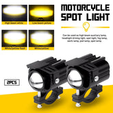 Motorcycle Led Headlights Two-Color Bright External Spotlights Amber White EOA 6B93BC-57
