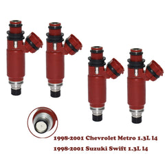 4x Fuel Injector for Chevrolet Metro Suzuki Swift 1.3L 15710-52G00 195500-3260 6B93BC-57