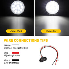 2X 4" Trailer Truck LED Round Reverse Backup DRL Tail Running Lights White 6B93BC-57
