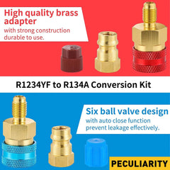 2pcs R1234yf Quick Couplers Kit R1234YF to R134A Quick Coupler Adapter High/Low 6B93BC-57