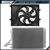 Aluminum Electric AC Condenser Cooling Fan Kit For 2014 2015 2016 Kia Soul 6B93BC-57