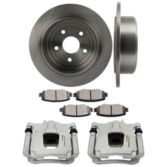 Rear L+R Brake Calipers Brake Rotors Brake Pads 8Pcs For 2007-2017 Jeep Wrangler 6B93BC-57